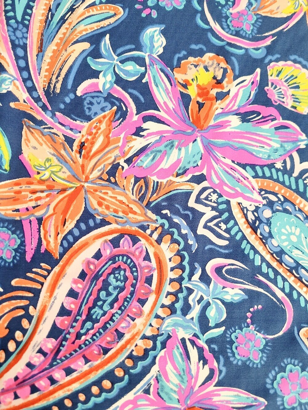Stella Parker Liquid Knit SPF Dress Large Coastal Grandma Paisley Travel Tunic - Picture 12 of 13